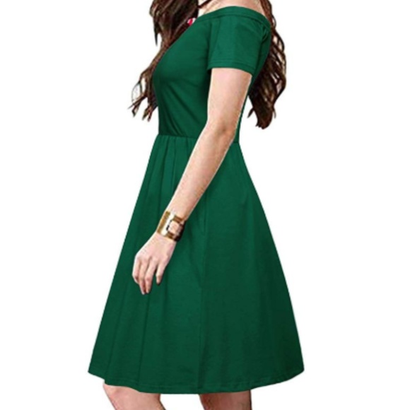 Off Shoulder Strapless Cocktail Dress Pocket - Picture 2 of 7